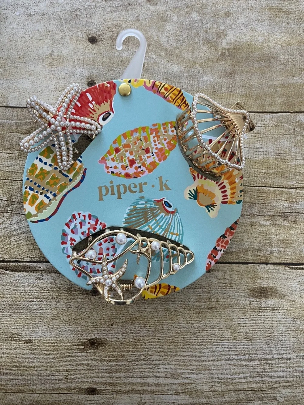 Piper K Shell Starfish Hair Clip Set Imitation Pearl